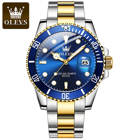 "OLEVS Blue Water Ghost: the Ultimate Luxury Stainless Steel Men'S Watch for the Modern Gentleman"